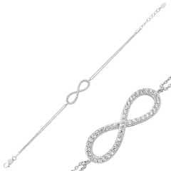 Gümüş Sonsuzluk Bayan Bileklik