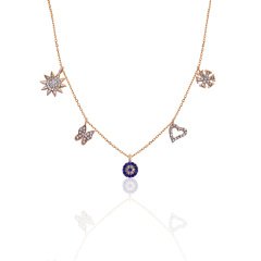 Karışık Figürlü Şans Kolye Rose