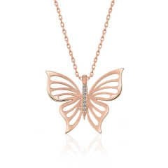 ​Gümüş Rose Bahar Kelebeği Bayan Kolye